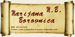 Marijana Borovnica vizit kartica